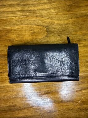 Fossil Black Leather Trifold Wallet
